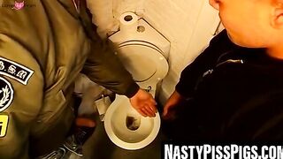 3way muscle hunks domination scene - bondage fetish action in dungeon