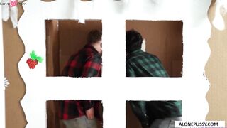 Step-Mom's Christmas Gift - Blowjob & Creampie Compilation
