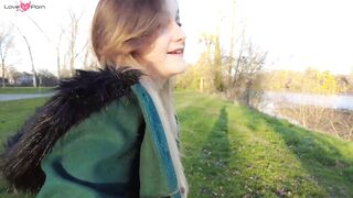 French Babe Masturbates in Public Park with Thong - Amateur Freak