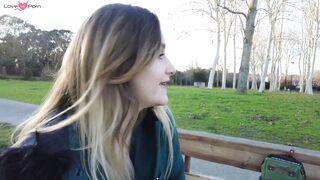 French Babe Masturbates in Public Park with Thong - Amateur Freak