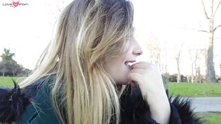 French Babe Masturbates in Public Park with Thong - Amateur Freak