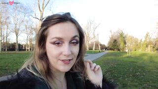 French Babe Masturbates in Public Park with Thong - Amateur Freak