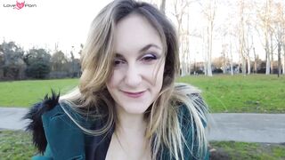 French Babe Masturbates in Public Park with Thong - Amateur Freak