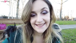 French Babe Masturbates in Public Park with Thong - Amateur Freak