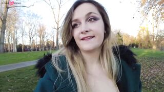 French Babe Masturbates in Public Park with Thong - Amateur Freak