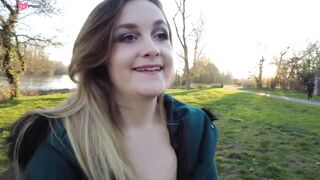 French Babe Masturbates in Public Park with Thong - Amateur Freak