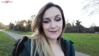 French Babe Masturbates in Public Park with Thong - Amateur Freak