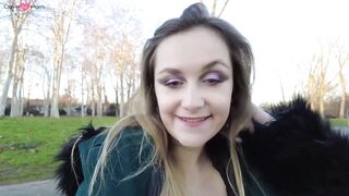 French Babe Masturbates in Public Park with Thong - Amateur Freak
