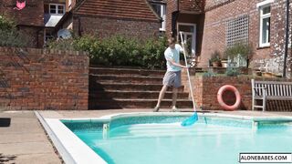 Pool Boy Pushers - Hot Blonde MILF Teaches Poolboy A Lesson In Pleasure