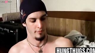 Straight-Guys JerkOffChallenge - Guitar Playing Hunk Jacks Off For You