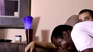 Amature Black MILF Sucks Off White Guy In A Hot Interracial Blowjob