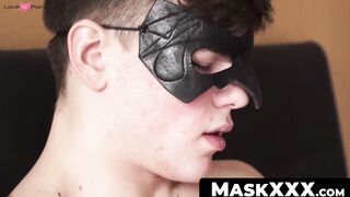 Masked Hunk Jerks Off At Home While Watching Porn