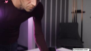 Hot Blonde Babe Gives A Mind-Blowing Handjob And Foot Job To Her Lover's Big Dick - POV