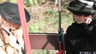Dominant Mistress Riding Slave's Bare Ass In Bondage Dungeon