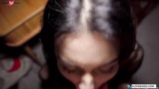 Sexy French Student Public Blow Job - Erotic POV BJ in Parisian Cafe
