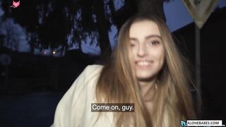Frenchie Bombshell - French Maid Roleplay with Hot Blonde Teen Fucked Hard by Older Man