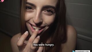 Frenchie Bombshell - French Maid Roleplay with Hot Blonde Teen Fucked Hard by Older Man