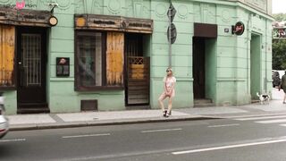 Hot Babe Cassandra Flashes Her Big Boobs While Walking In The Streets