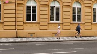 Hot Babe Cassandra Flashes Her Big Boobs While Walking In The Streets