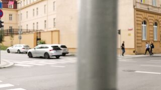 Hot Babe Cassandra Flashes Her Big Boobs While Walking In The Streets