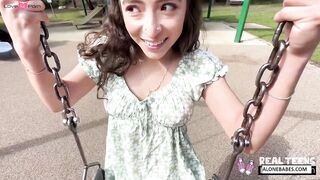 Public Creampie Surprise! Amber Summer Gets Fucked Outdoors
