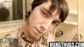 Tatted Thugs Shower Orgy - Raw Anal Action