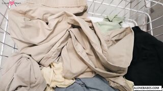 Ass-Pounding Laundry Fetish Anal Sex with Hot Couple