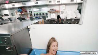 Ass-Pounding Laundry Fetish Anal Sex with Hot Couple