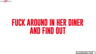 Hot MILF Fucks Waitress In Diner Booth - POV Creampie