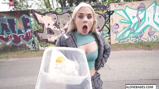 Prague Sausage Party - Hot Blonde Babe Stuffing Her Mouth With Delicious Meat