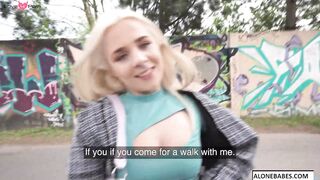 Prague Sausage Party - Hot Blonde Babe Stuffing Her Mouth With Delicious Meat