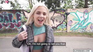 Prague Sausage Party - Hot Blonde Babe Stuffing Her Mouth With Delicious Meat