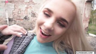 Prague Sausage Party - Hot Blonde Babe Stuffing Her Mouth With Delicious Meat