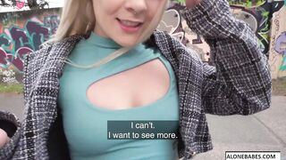 Prague Sausage Party - Hot Blonde Babe Stuffing Her Mouth With Delicious Meat
