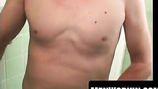 Glasses Geek Solo Masturbation - Close-Up View Of Balls And Dick