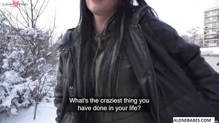 Snow Job - Blowjob Queen with Snowflakes on Her Body