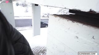 Snow Job - Blowjob Queen with Snowflakes on Her Body