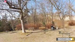 Park SexDrive - Hot Blonde Teen Fucked Outdoors By Hunk With Big Dick