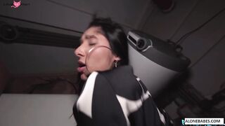 Deepthroat Queen - Extreme Deep Throating Game with Sexy Brunette Babe