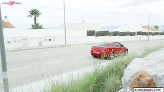 Public Exposure - Busty Blonde Teenage Girl Gets Fingered in Public
