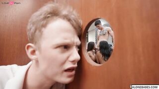 Gloryhole Swallow - Hot Blonde Babe Sucks & Faceslaps Big Dick