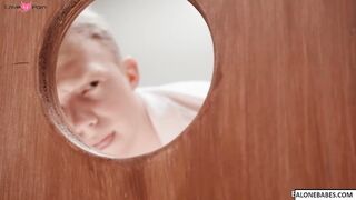 Gloryhole Swallow - Hot Blonde Babe Sucks & Faceslaps Big Dick