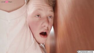 Gloryhole Swallow - Hot Blonde Babe Sucks & Faceslaps Big Dick