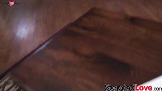 Teen Step-Daughter's Petite Body Rides Big Dick - Older Man Fucks Her Hard