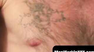 Men's Room Masturbation Marathon with Huge Load