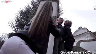 Grandma & Grandpa Teach Sex Ed to Hot Babe Nikki Sweet - Older Man women