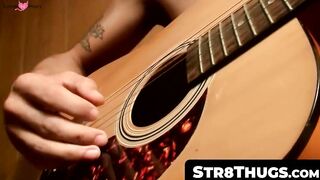 Hunk's Solo Guitar Play & Hot Jack-Off Session Ending With Big Load