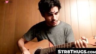Hunk's Solo Guitar Play & Hot Jack-Off Session Ending With Big Load