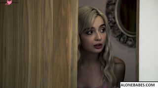 Babes' Eyes Meet in Lesbo Threesome - Babysitter Fucks Her Boss