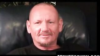 Mature Guy Jacks Off With Ink - Solo Male Masturbation